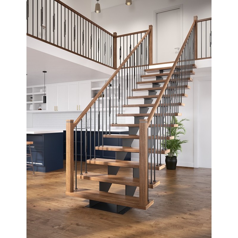 Escaliers en bois et acier forgé T 021