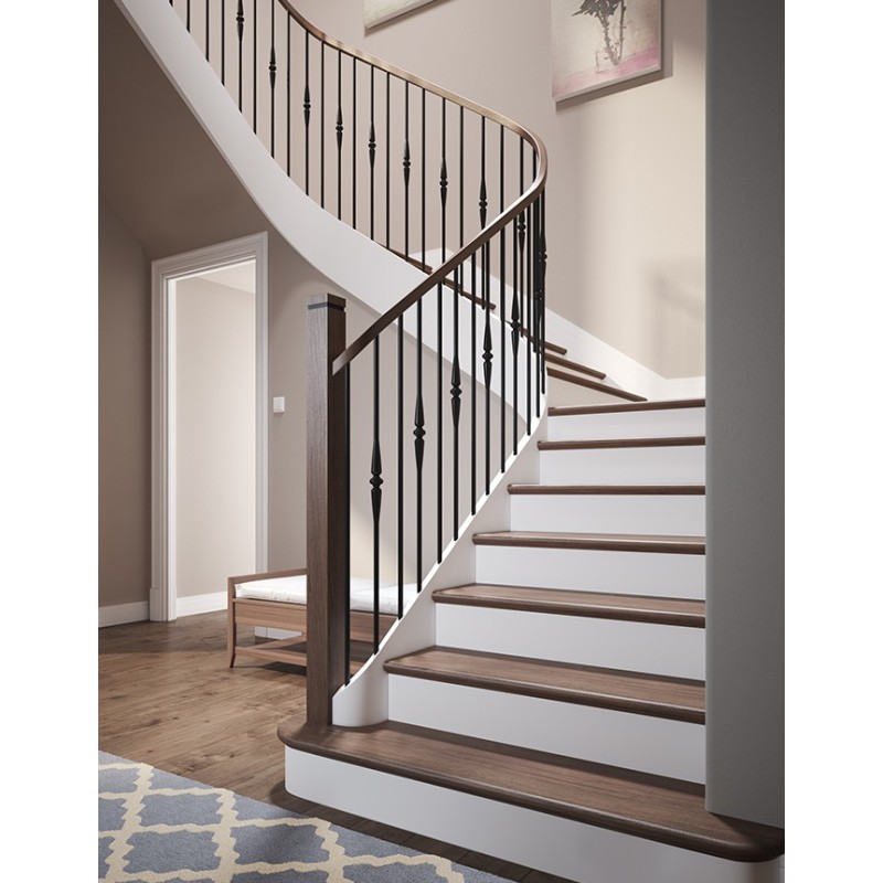 Escalier en bois et acier forgé H 031